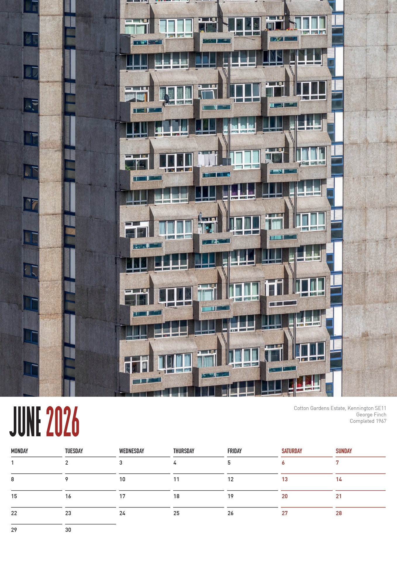 Single Calendar - Iconic Blocks 2026