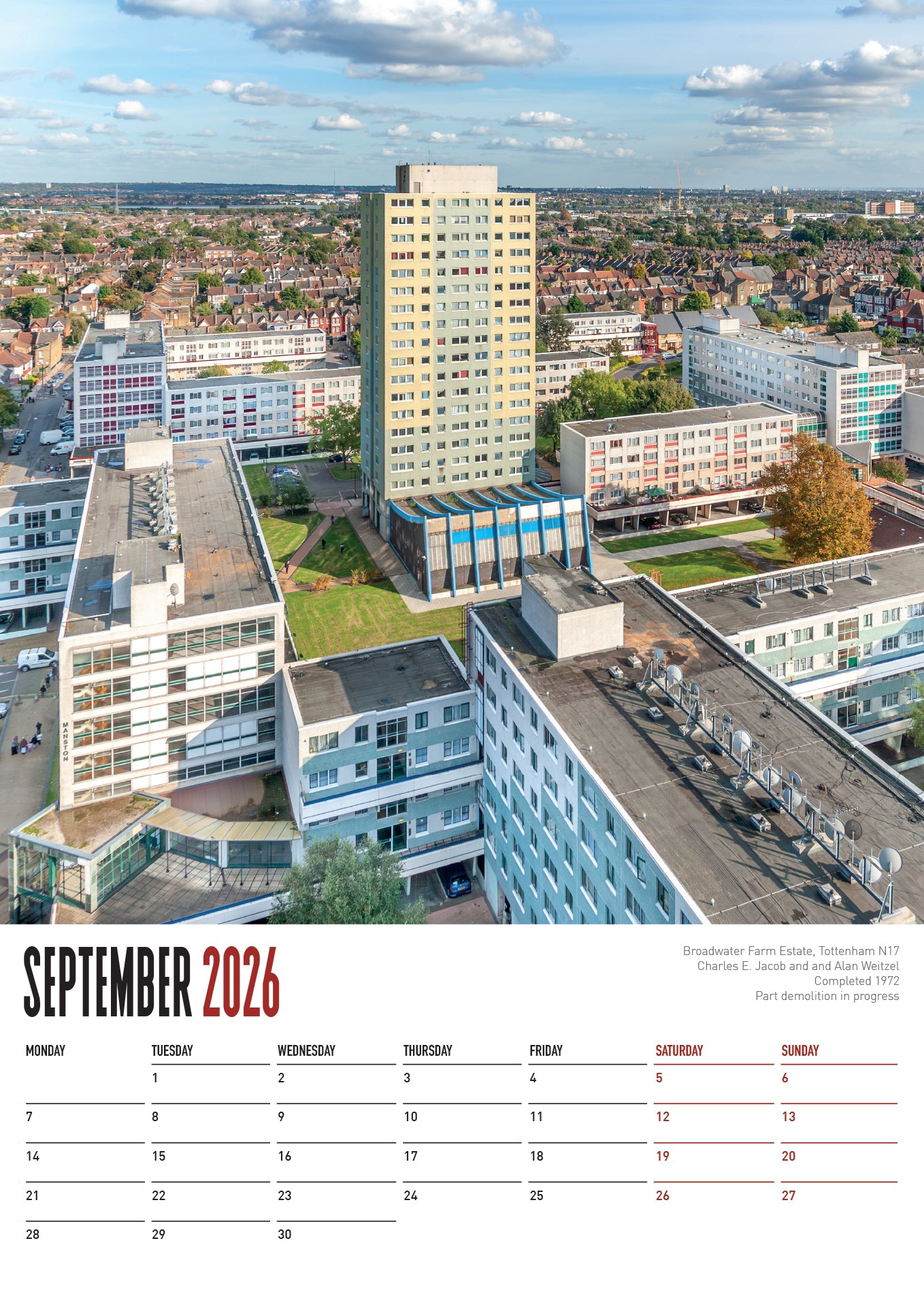 ICONIC BLOCKS 2026 A3 Wall Calendar