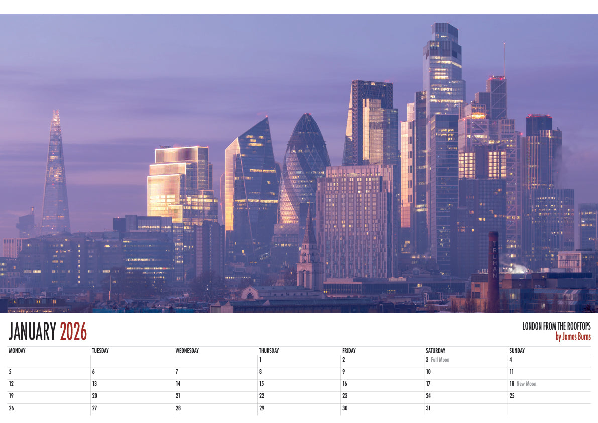 Single Calendar - London from the Rooftops 2026