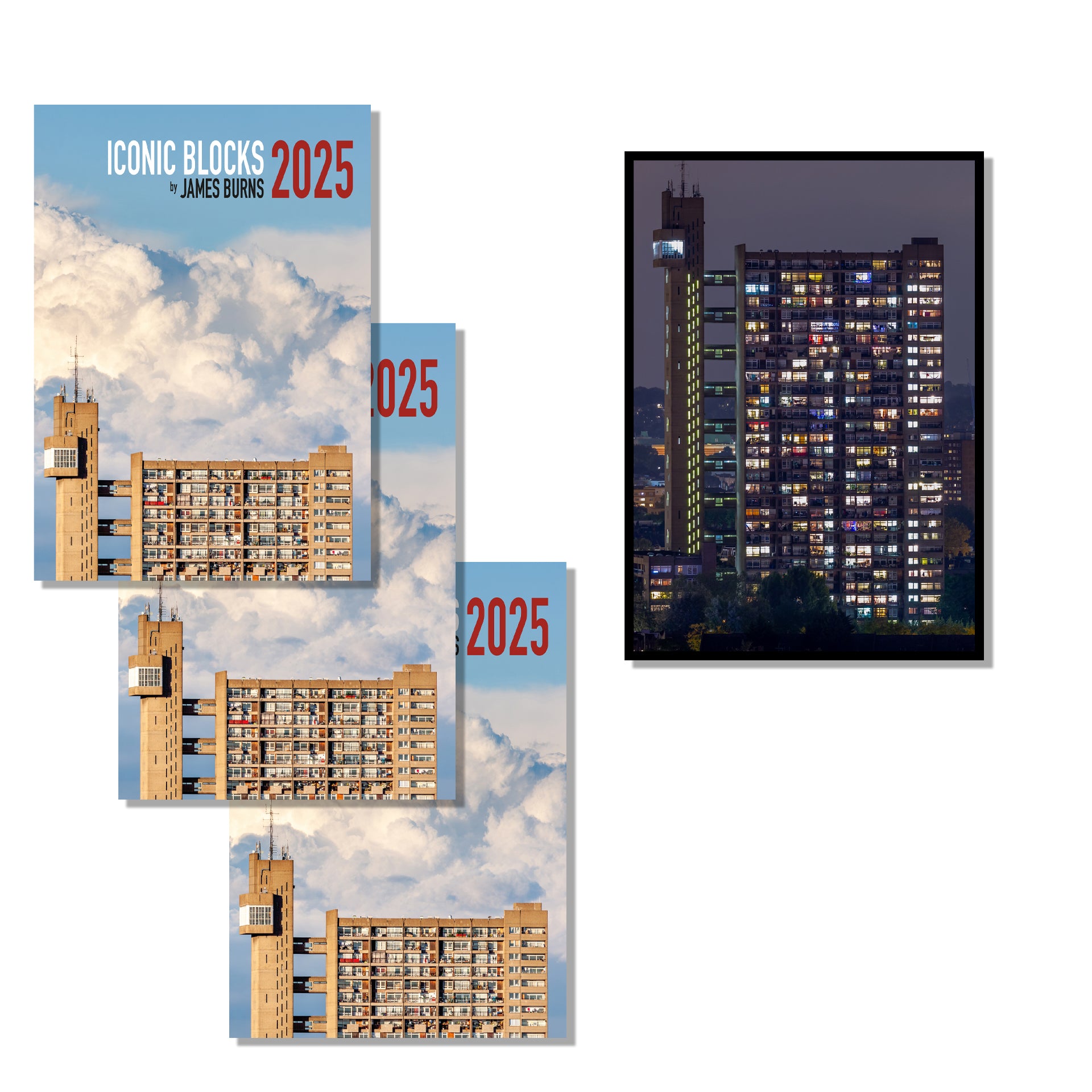 3 ICONIC BLOCKS Calendars + Half Price A3 Print Bundle