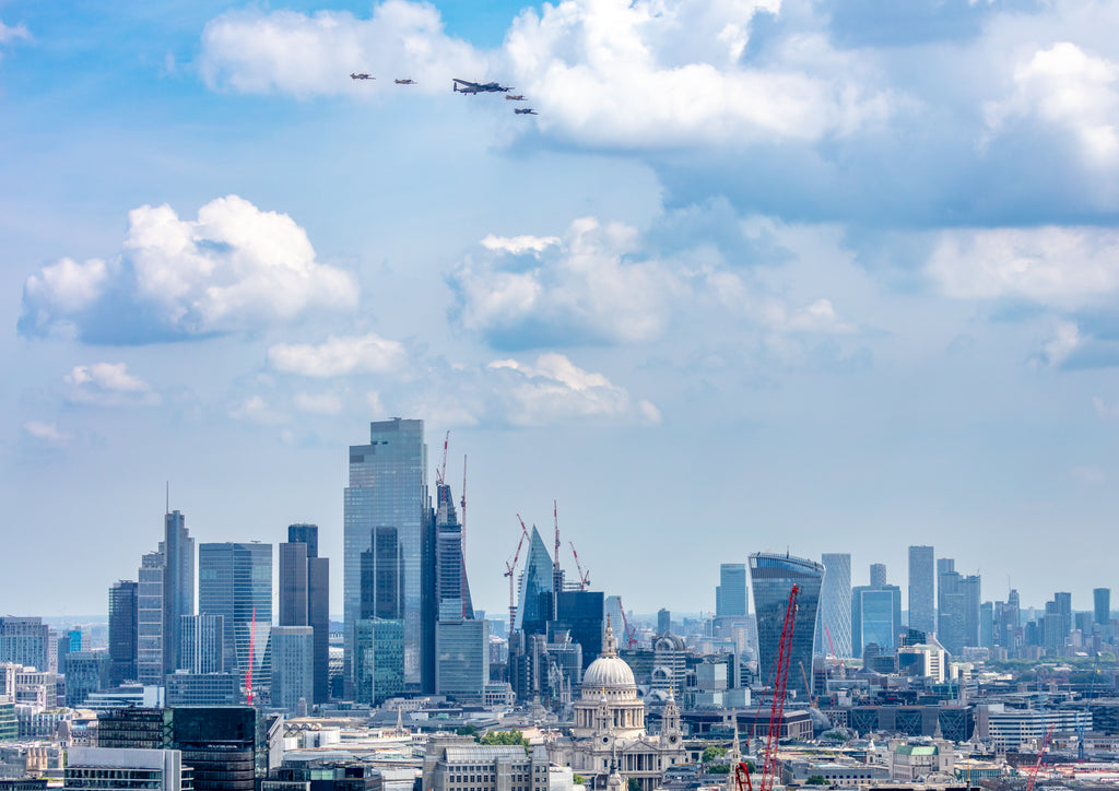 Spitfire's over sunny London - Jubilee Weekend